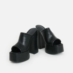 KOI footwear Balsa Black Heeled Mules<Women'S Platform Heels