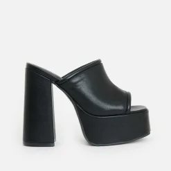 KOI footwear Balsa Black Heeled Mules<Women'S Platform Heels