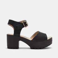 KOI footwear Black Ankle Strap Chunky Platform Cleated Sandals<Women'S Platform Sandals