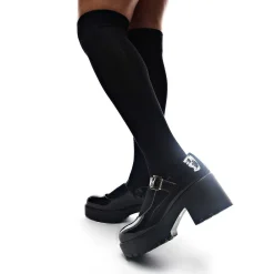 KOI footwear Black Chunky Platform Mary Jane Shoes<Women'S Heeled Mary Janes