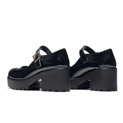 KOI footwear Black Chunky Platform Mary Jane Shoes<Women'S Heeled Mary Janes