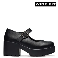 KOI footwear Black Chunky Platform Mary Jane Shoes<Women'S Heeled Mary Janes