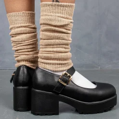 KOI footwear Black Chunky Platform Mary Jane Shoes<Women'S Heeled Mary Janes