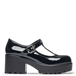 KOI footwear Black Patent Chunky Platform Mary Jane Shoes<Women'S Black Mary Janes