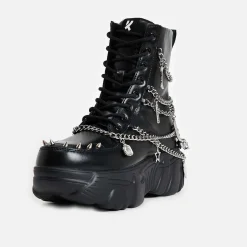 KOI footwear Boned Catch Black Mystic Charm Boots<Women'S Chunky Boots