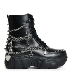 KOI footwear Boned Catch Black Mystic Charm Boots<Women'S Chunky Boots