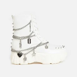 KOI footwear Boned Catch White Mystic Charm Boots<Women'S Platform Boots