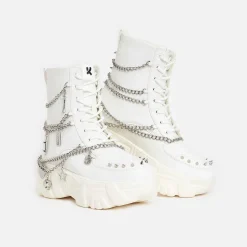 KOI footwear Boned Catch White Mystic Charm Boots<Women'S Platform Boots