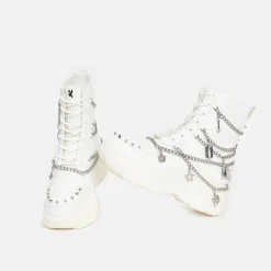 KOI footwear Boned Catch White Mystic Charm Boots<Women'S Platform Boots