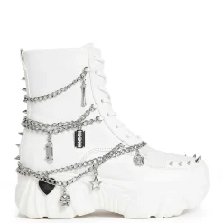 KOI footwear Boned Catch White Mystic Charm Boots<Women'S Platform Boots