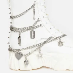KOI footwear Boned Catch White Mystic Charm Boots<Women'S Platform Boots