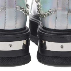 KOI footwear Borin Hardware Platform Boots - Silver Hologram<Women'S Ankle Boots