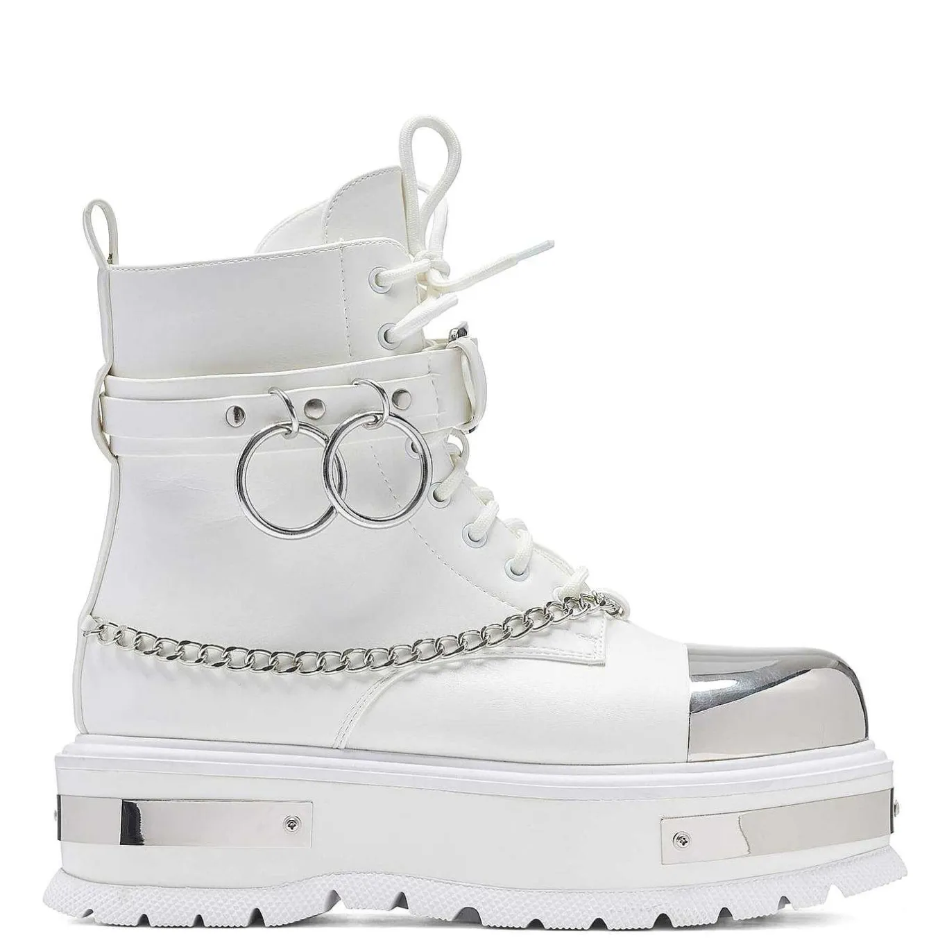 KOI footwear Borin Hardware Platform Boots - White<Women'S Chunky Boots