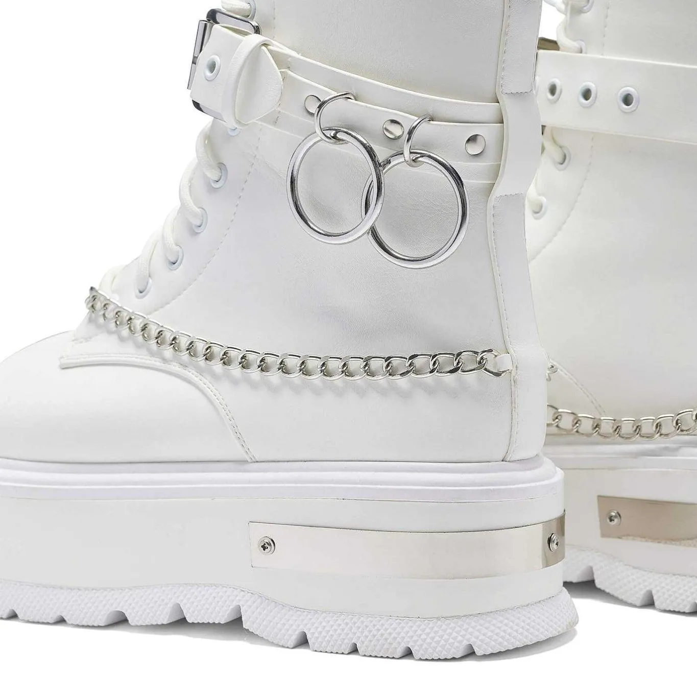 KOI footwear Borin Hardware Platform Boots - White<Women'S Chunky Boots