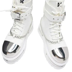KOI footwear Borin Hardware Platform Boots - White<Women'S Chunky Boots