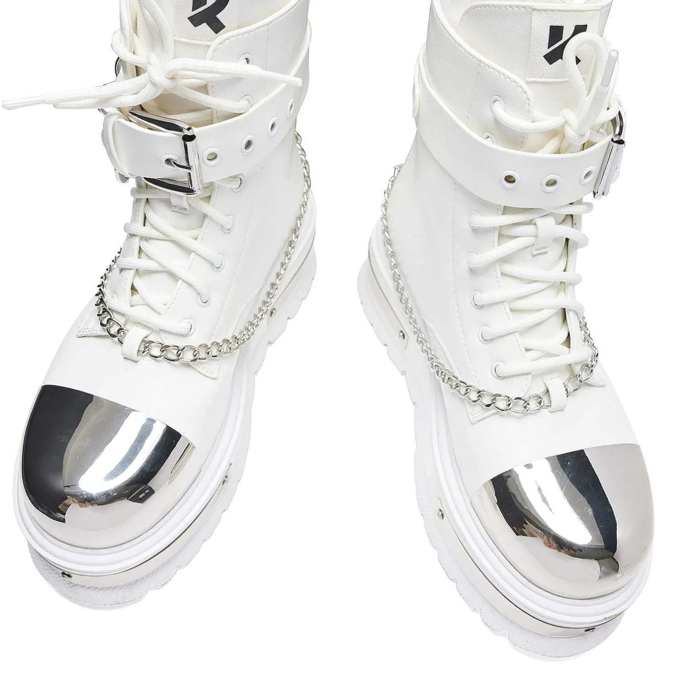 KOI footwear Borin Hardware Platform Boots - White<Women'S Chunky Boots