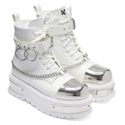KOI footwear Borin Hardware Platform Boots - White<Women'S Chunky Boots