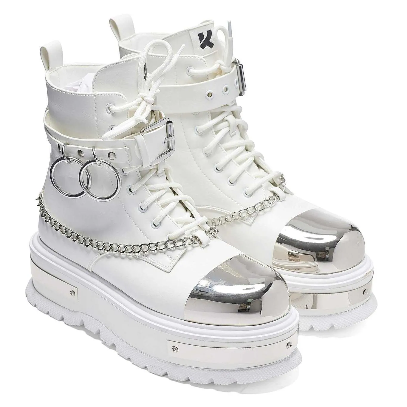 KOI footwear Borin Hardware Platform Boots - White<Women'S Chunky Boots