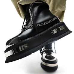 KOI footwear Borin Men'S Hardware Platform Boots<Men'S Black Boots
