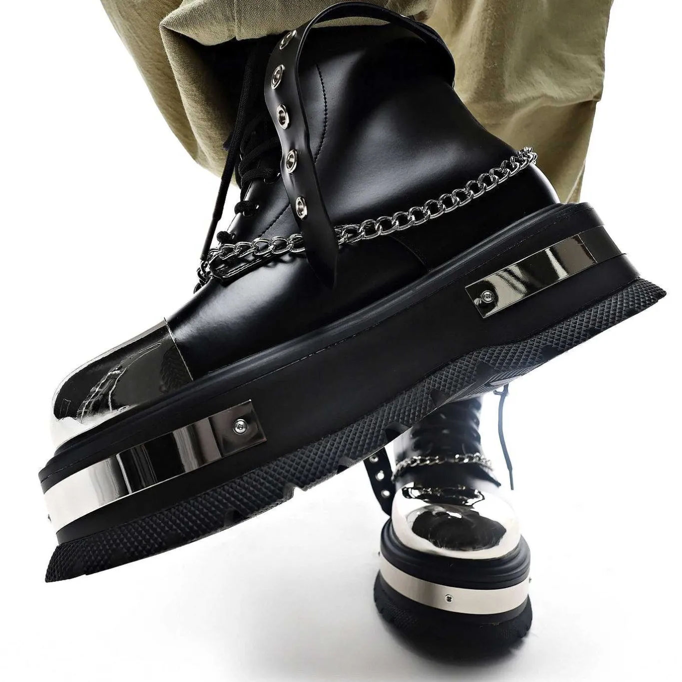 KOI footwear Borin Men'S Hardware Platform Boots<Men'S Black Boots