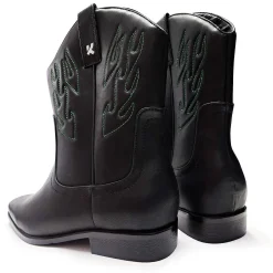 KOI footwear Broken Bronco Men'S Green Flame Cowboy Boots<Men'S Black Boots