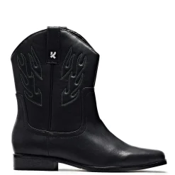 KOI footwear Broken Bronco Men'S Green Flame Cowboy Boots<Men'S Black Boots