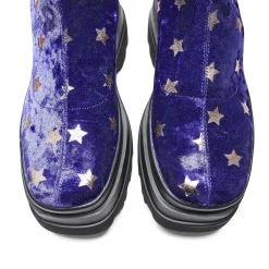 KOI footwear Celestial Dusk Trident Velvet Long Boots - Spellbound Purple | Koi<Women'S Platform Boots