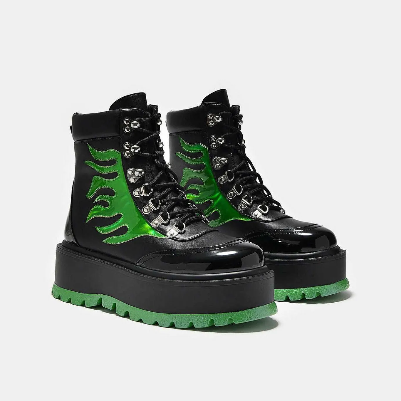 KOI footwear Cha Cha Cha Hologram Flame Boots<Women'S Chunky Boots