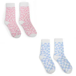 KOI footwear Check Mate Multi Pack Socks- Pink & Blue<Women'S Socks & Tights