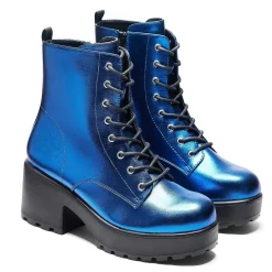 KOI footwear Cobalt Haze Military Platform Boots | Women'S Boots |<Women'S Chunky Boots