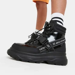 KOI footwear Cypher Men'S Black Trail Boots<Men'S Biker Boots