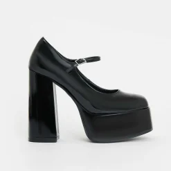 KOI footwear Darkbloom Black Patent Platform Heels<Women'S Platform Heels