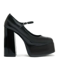 KOI footwear Darkbloom Black Patent Platform Heels<Women'S Platform Heels