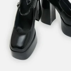 KOI footwear Darkbloom Black Patent Platform Heels<Women'S Platform Heels