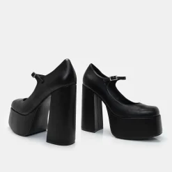 KOI footwear Darkbloom Black Platform Heels<Women'S Platform Heels