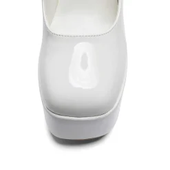 KOI footwear Darkbloom White Patent Platform Heels<Women'S Heeled Mary Janes