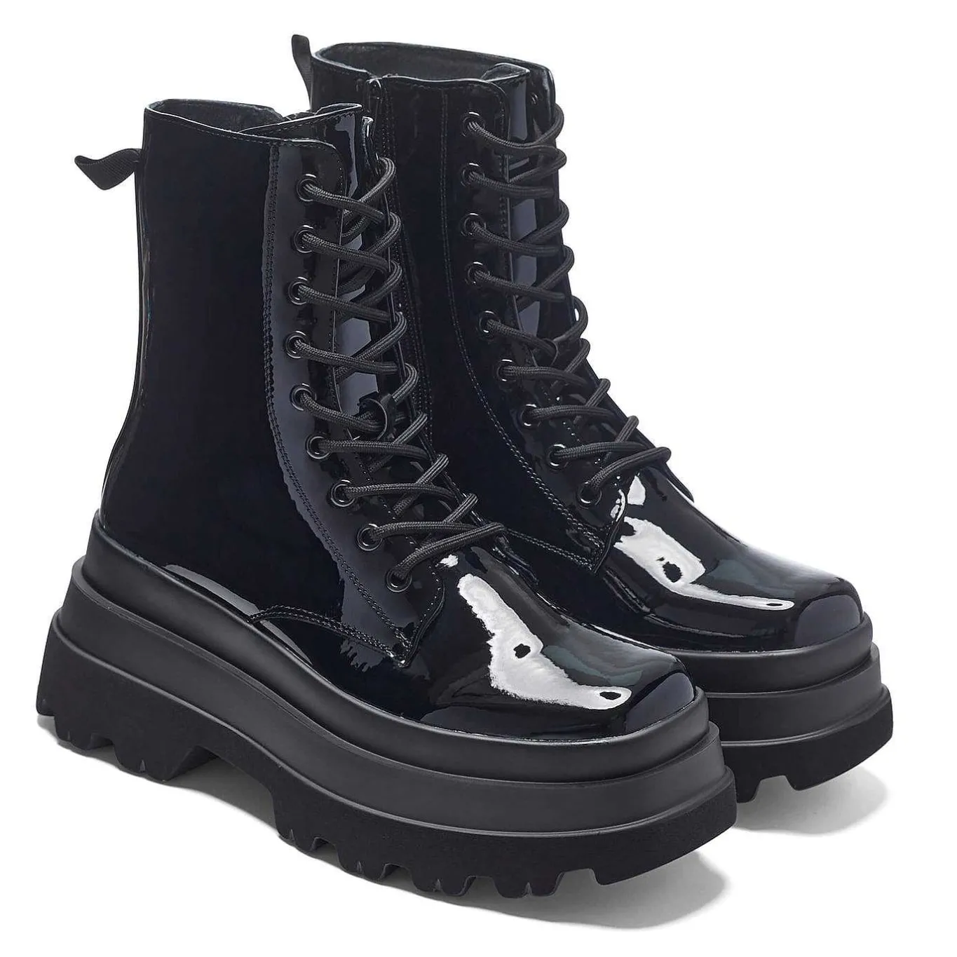 KOI footwear Deathwatch Trident Patent Platform Boots<Women'S Chunky Boots