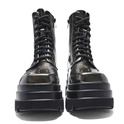 KOI footwear Deathwatch Trident Platform Boots - Static Grey<Women'S Platform Boots