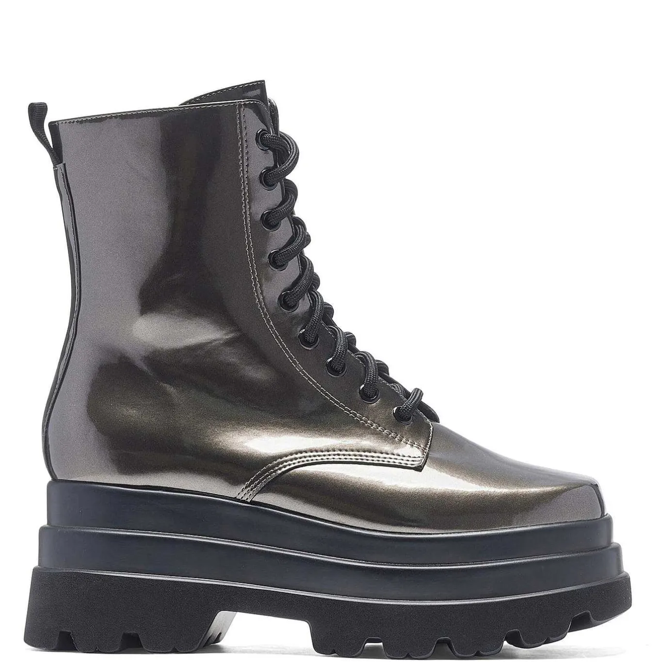 KOI footwear Deathwatch Trident Platform Boots - Static Grey<Women'S Platform Boots