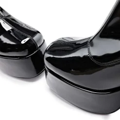 KOI footwear Delano Men'S Black Patent Platform Heeled Boots<Men'S Heeled Boots