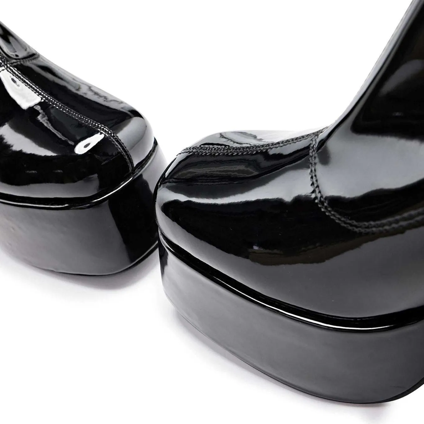 KOI footwear Delano Men'S Black Patent Platform Heeled Boots<Men'S Black Boots