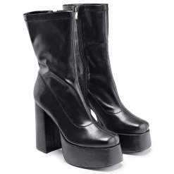 KOI footwear Delano Men'S Black Platform Heeled Boots<Men'S Ankle Boots