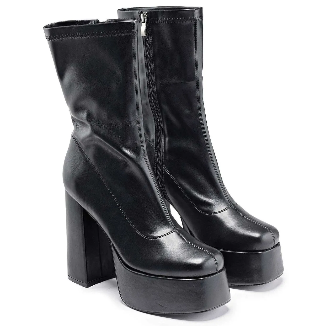 KOI footwear Delano Men'S Black Platform Heeled Boots<Men'S Ankle Boots