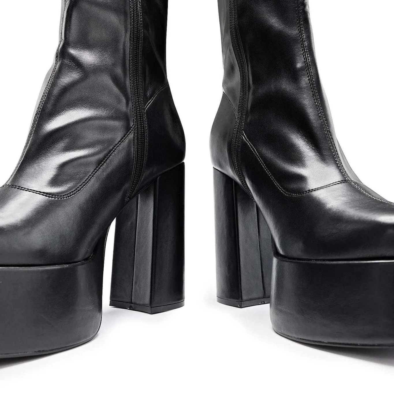 KOI footwear Delano Men'S Black Platform Heeled Boots<Men'S Ankle Boots