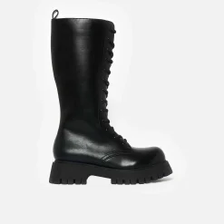 KOI footwear Deltora Black Lace Up Long Boots<Women'S Platform Boots