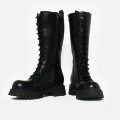 KOI footwear Deltora Black Lace Up Long Boots<Women'S Platform Boots