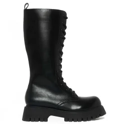 KOI footwear Deltora Black Lace Up Long Boots<Women'S Platform Boots