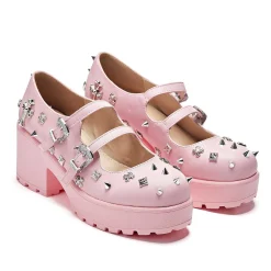 KOI footwear Devil Blushes Double Strap Mary Jane Shoes<Women'S Heeled Mary Janes