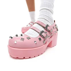 KOI footwear Devil Blushes Double Strap Mary Jane Shoes<Women'S Heeled Mary Janes