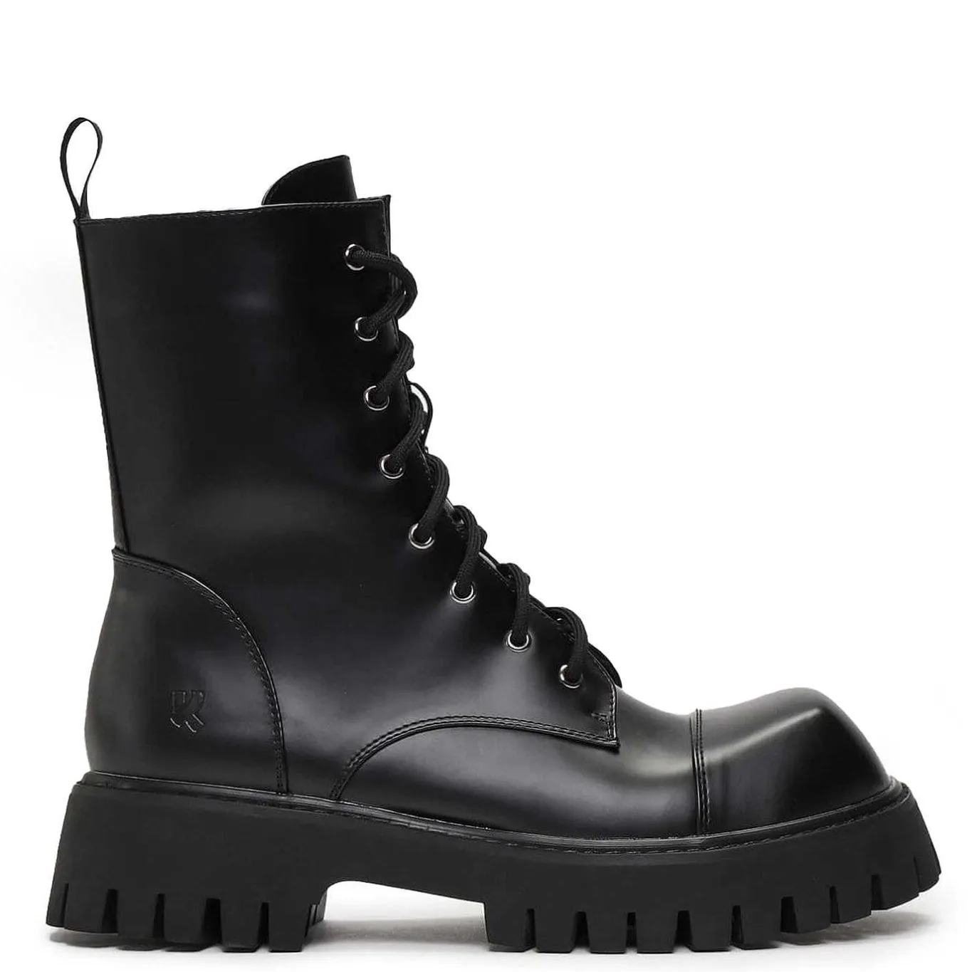 KOI footwear Gimli Men'S Black Square Toe Lace Up Boots<Men'S The Platform Boot